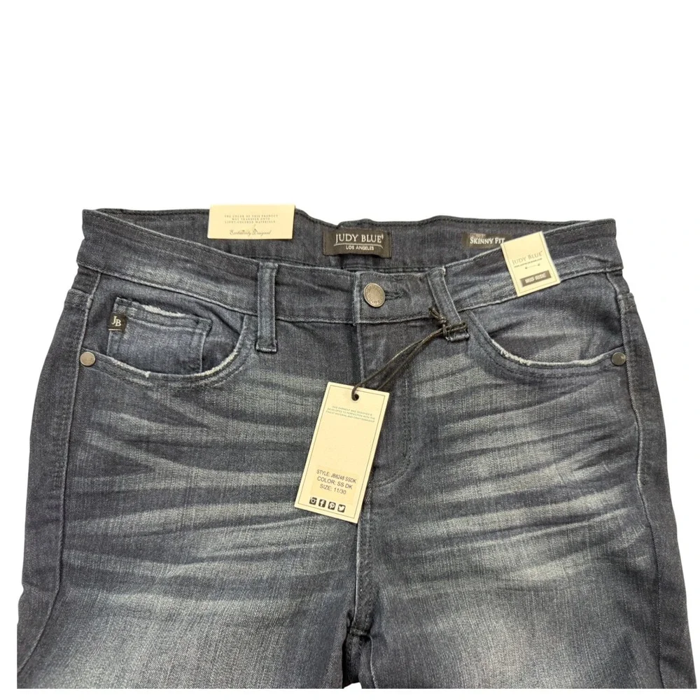 Judy Blue Skinny Jeans Womens 11/30 Dark Blue NWT Mid Rise Stretch JB8248SSDK
